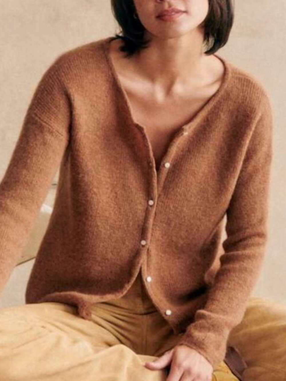 Sézane Gaspard Cardigan Camel - Picture 2 of 8